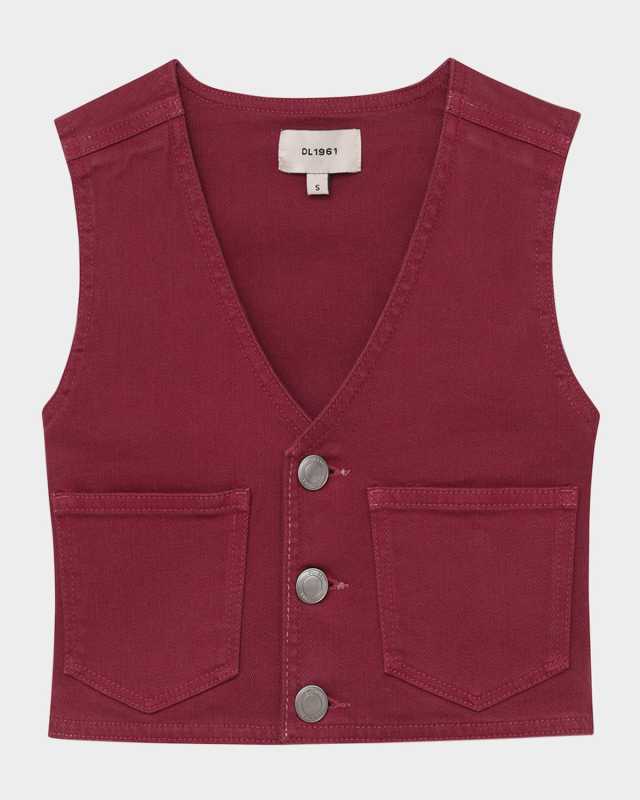 Girl's Zizi Buttoned Vest, Size S-L
